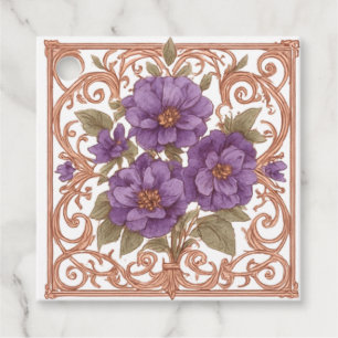 Elegant Vintage Nouveau Floral Arch Wedding  Favour Tags