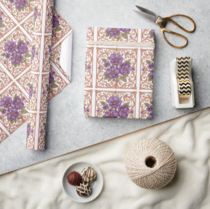 Elegant Vintage Nouveau Floral Arch Wedding Wrapping Paper