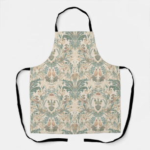 Elegant Vintage Nouveau Floral Birds Pattern Apron
