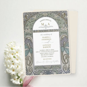 Elegant Vintage Nouveau Watercolor WeddiInvitation Invitation