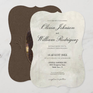 Elegant Vintage Oil Painting Wedding Invitation