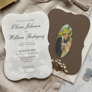 Elegant Vintage Oil Painting Wedding Invitation