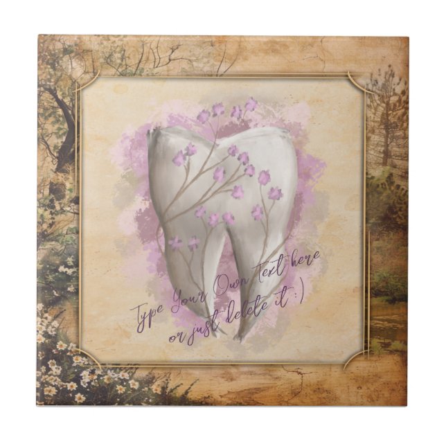 Elegant Vintage Old Fashioned Dental Gift Ceramic Tile (Front)