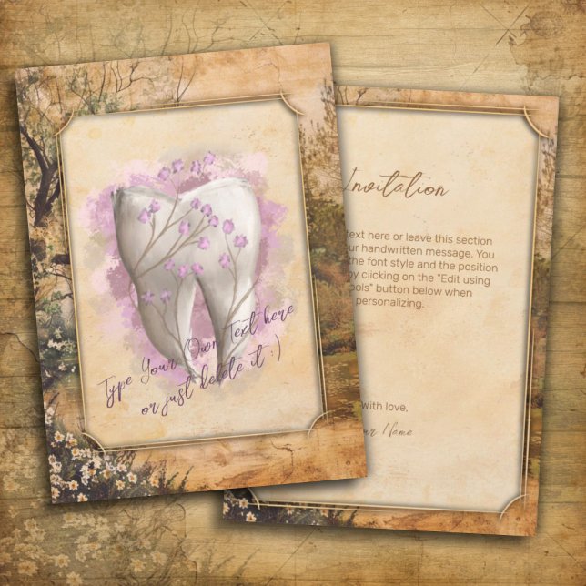 Elegant Vintage Old Fashioned Dental Gift Invitation (Creator Uploaded)