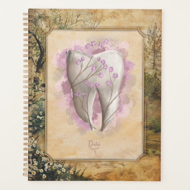 Elegant Vintage Old Fashioned Dental Gift Planner (Front)