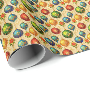 Elegant Vintage Ornaments Wrapping Paper