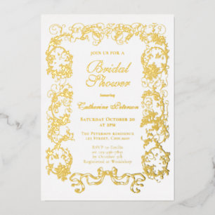 Elegant Vintage Ornate Gold Foil Bridal Shower