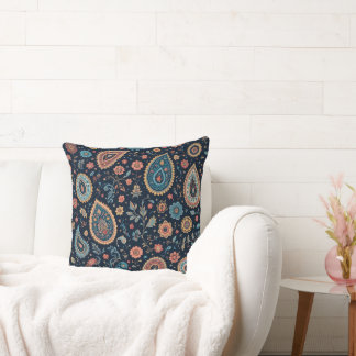 Elegant Vintage Paisley Floral Cushion