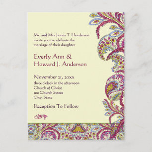 Elegant Vintage Paisley Wedding Invitation