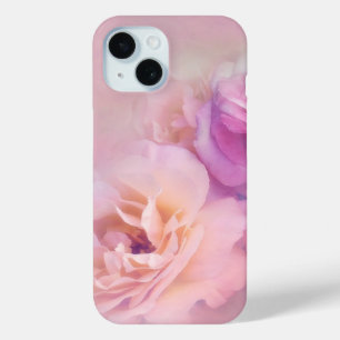 Elegant Vintage Pastel Pink Roses iPhone 15 Case