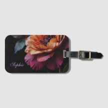 Elegant vintage peachy red floral moody boho