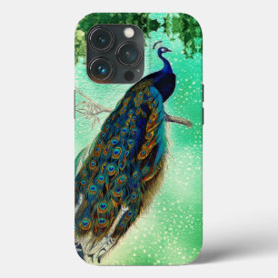 Elegant vintage peacock artwork iPhone 13 pro case