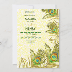 Elegant Vintage Peacock  Invitation