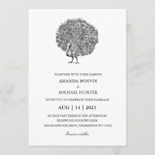 Elegant Vintage Peacock Invitation