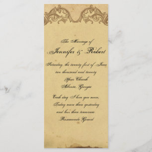 Elegant Vintage Peacock Posh Wedding Program