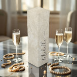Elegant Vintage Pearl Damask Personalised Wine Box<br><div class="desc">Elevate your wine gift with this elegant wine box featuring a chic vintage pearl-coloured damask pattern and a personalised script name. Perfect for bridal showers,  weddings,  or special occasions,  this sophisticated design pairs beautifully with the Pearls and Prosecco theme,  adding a touch of timeless elegance to any celebration.</div>