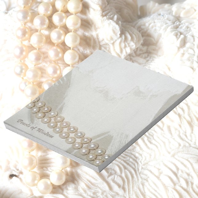 Elegant Vintage Pearls of Wisdom Notepad (Creator Uploaded)