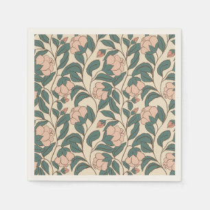 Elegant Vintage Peony Floral – Timeless Botanical  Napkin