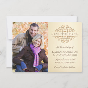 Elegant Vintage Photo Save the Date Announcements