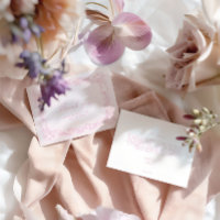 Elegant Vintage Pink Bridal Shower Thank You Card