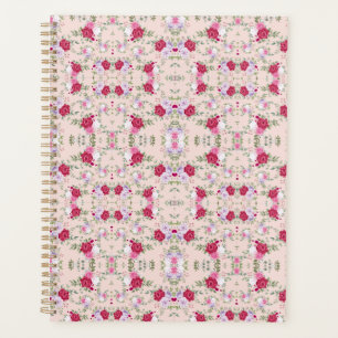 Elegant Vintage Pink & Burgundy Floral Pattern Planner