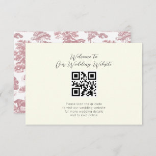 Elegant Vintage Pink Horse Toile Wedding Enclosure Card