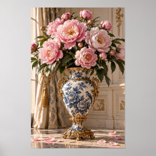 Elegant Vintage Pink Peony Floral Wall Art – Botan