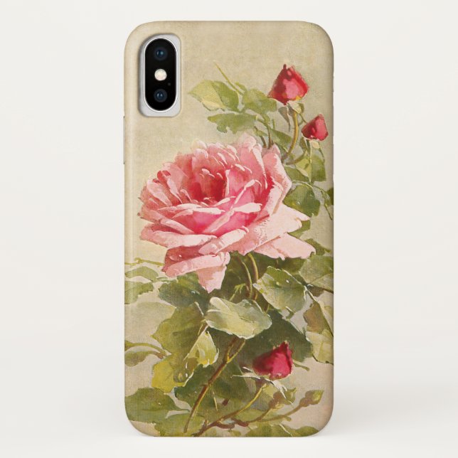 Elegant Vintage Pink Roses Case-Mate iPhone Case (Back)
