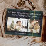 Elegant Vintage Plaid 2 Photo Christmas Holiday Card<br><div class="desc">Share your holiday cheer with our festive plaid Christmas card, featuring your favourite two photos alongside a heartfelt message. The classic plaid background adds a cosy, timeless touch, while your personal photo makes it uniquely yours. Perfect for sending warm wishes to family and friends, this card blends traditional holiday style...</div>