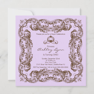Elegant Vintage Princess Birthday Party Invitation