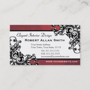 Elegant Vintage Red Gothic Grunge Business Card