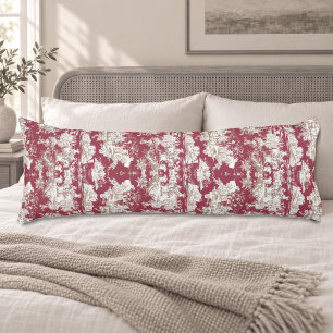 Elegant vintage red lake toile de jouy body cushion