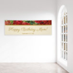 Elegant Vintage Red Roses Mother's  Birthday Banner<br><div class="desc">Vintage red roses on champagne/tan-coloured women's birthday party banner. Text is an elegant script font and says, "Happy birthday, Mum!" and includes the date of her party. But go ahead and customise it just the way you want it. As with every Zazzle product you purchase, your banner will be your...</div>