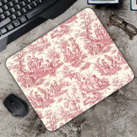 Elegant vintage red toile de jouy