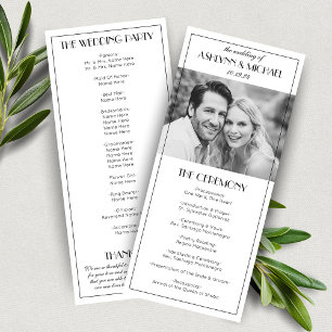 Elegant Vintage Roaring 20s Photo Wedding Program