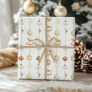Elegant Vintage Rocking Horse Christmas  Wrapping Paper