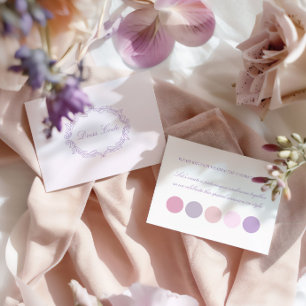 Elegant Vintage Romantic Pink Purple Colour Palett Enclosure Card