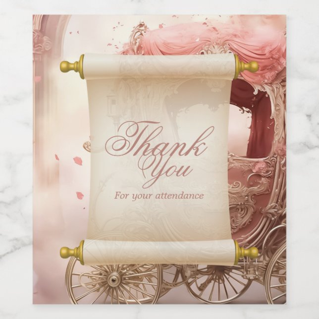 Elegant vintage romantic thank you wedding  wine label (Single Label)