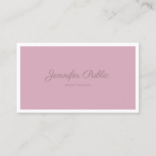 Elegant Vintage Rose Colour Hand Script Template Business Card