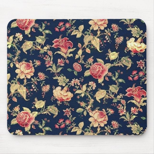 Elegant Vintage Rose Floral Mousepad (Front)