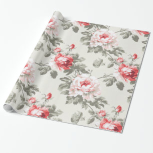 Elegant vintage rose floral wrapping paper