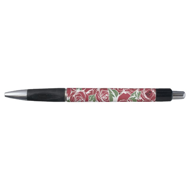Elegant Vintage Rose Pattern - Red & Green Floral  (Front)