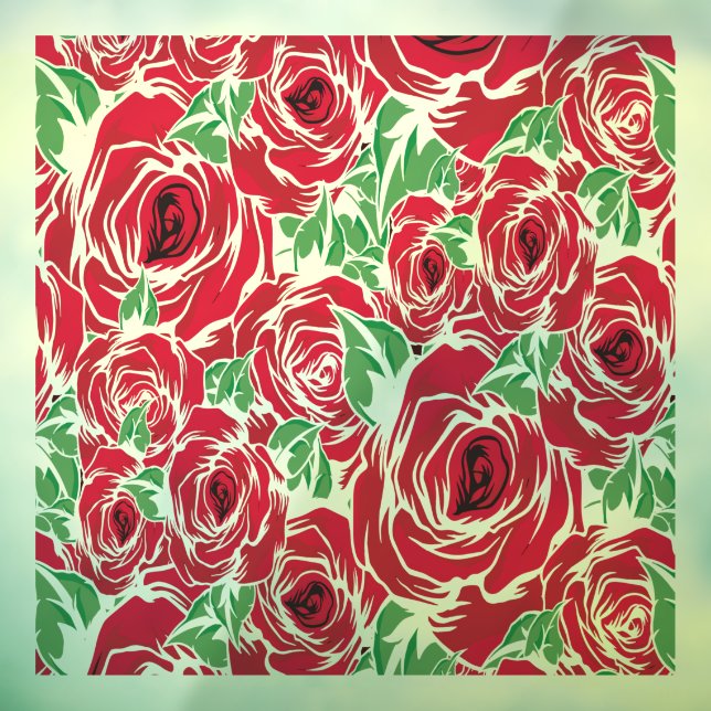 Elegant Vintage Rose Pattern - Red & Green Floral  (Sheet 3)