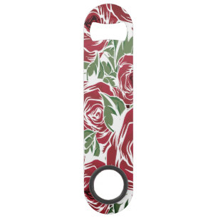 Elegant Vintage Rose Pattern - Red & Green Floral