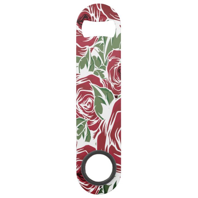 Elegant Vintage Rose Pattern - Red & Green Floral  (Front)