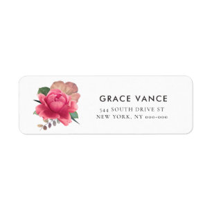Elegant vintage rose return address label