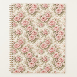 Elegant Vintage Rose Seamless Floral Pattern Planner