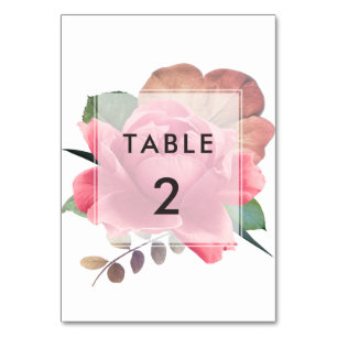 Elegant vintage rose table number