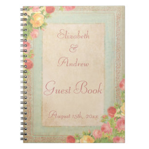 Elegant Vintage Roses Guest Book