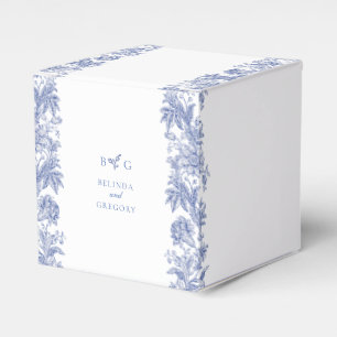 Elegant Vintage Rustic French Blue Floral Wedding Favour Box